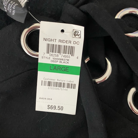 INC International Concepts NWT deep black night Ryder lace up top size large - Picture 7 of 9